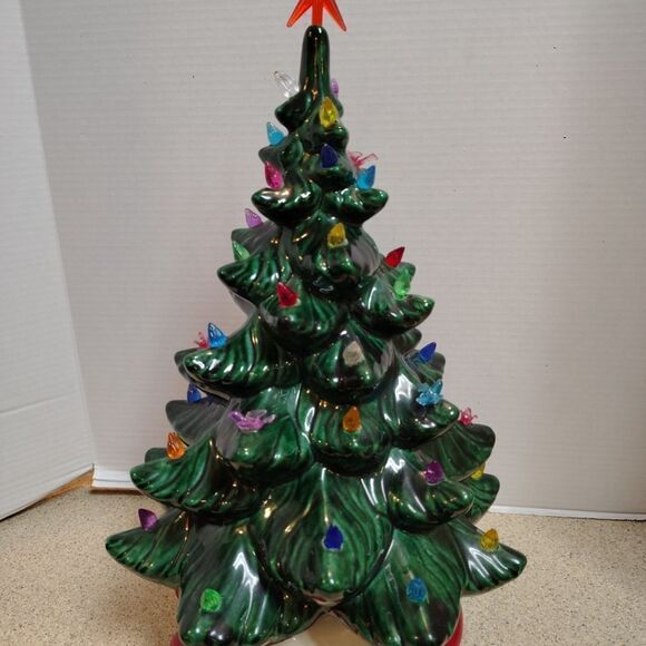 Vintage Tall Ceramic Christmas Tree with Base 18" - Picture 11 of 11